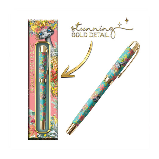 Printed Pen in Gift Box - Happy Emu