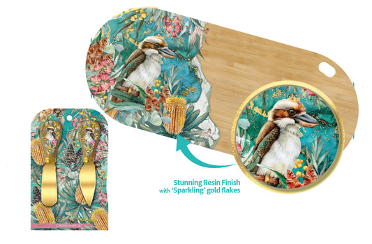Resin Bamboo Serving Board & Cheese Knives - Bush Guardian