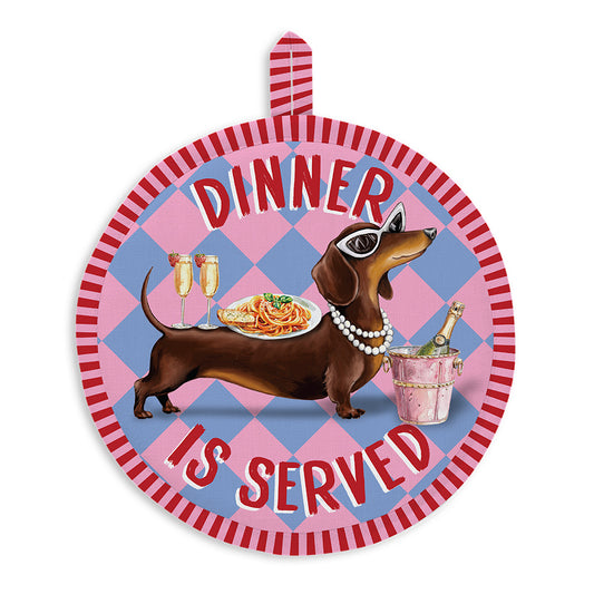 Dinner is Served Pot Holder (Dachshund)