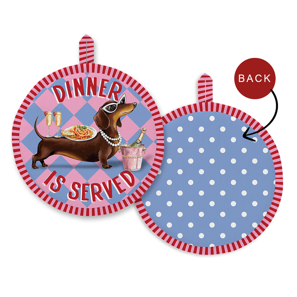 Dinner is Served Pot Holder (Dachshund)
