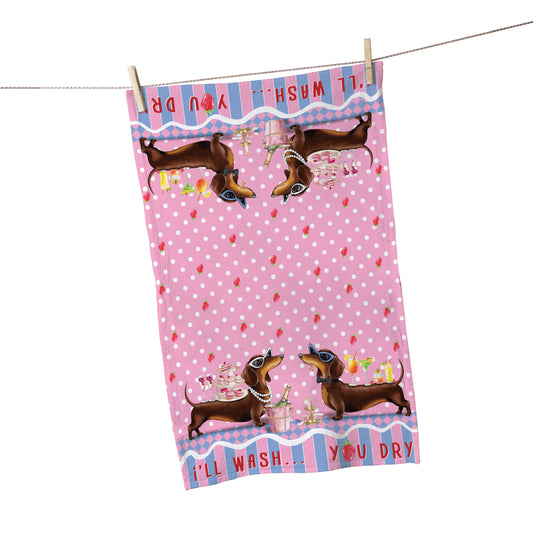 I’ll Wash… You Dry Tea Towel (Dachshund)