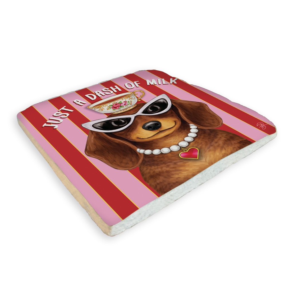 Resin Coasters - Regal Dash Tea Time (Dachshund)