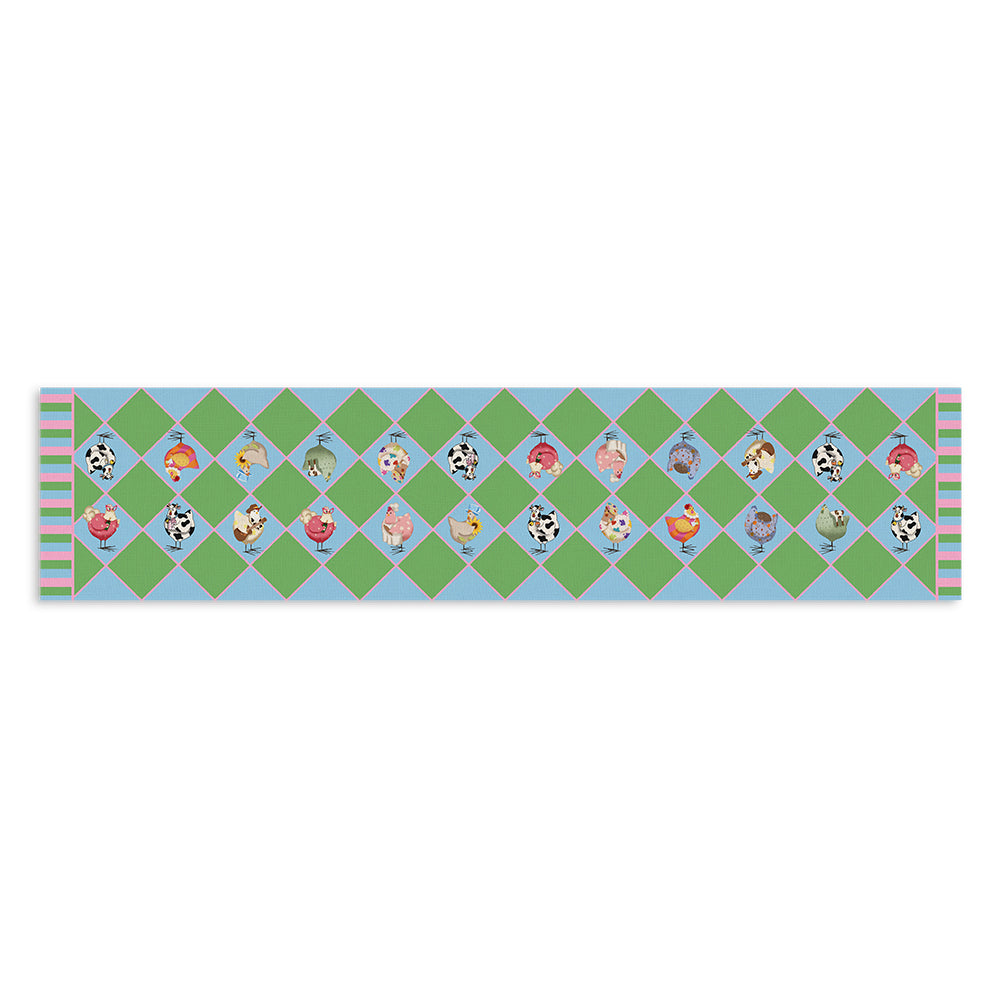 Chickadees Chicken Run Table Runner