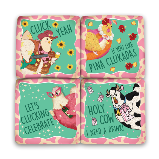 Resin Coasters - Clucking Collection