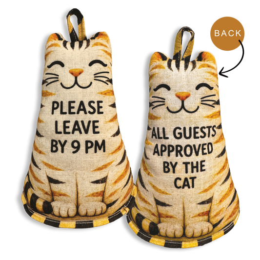 Please Leave By 9pm Door Stop (Sassy Cat)