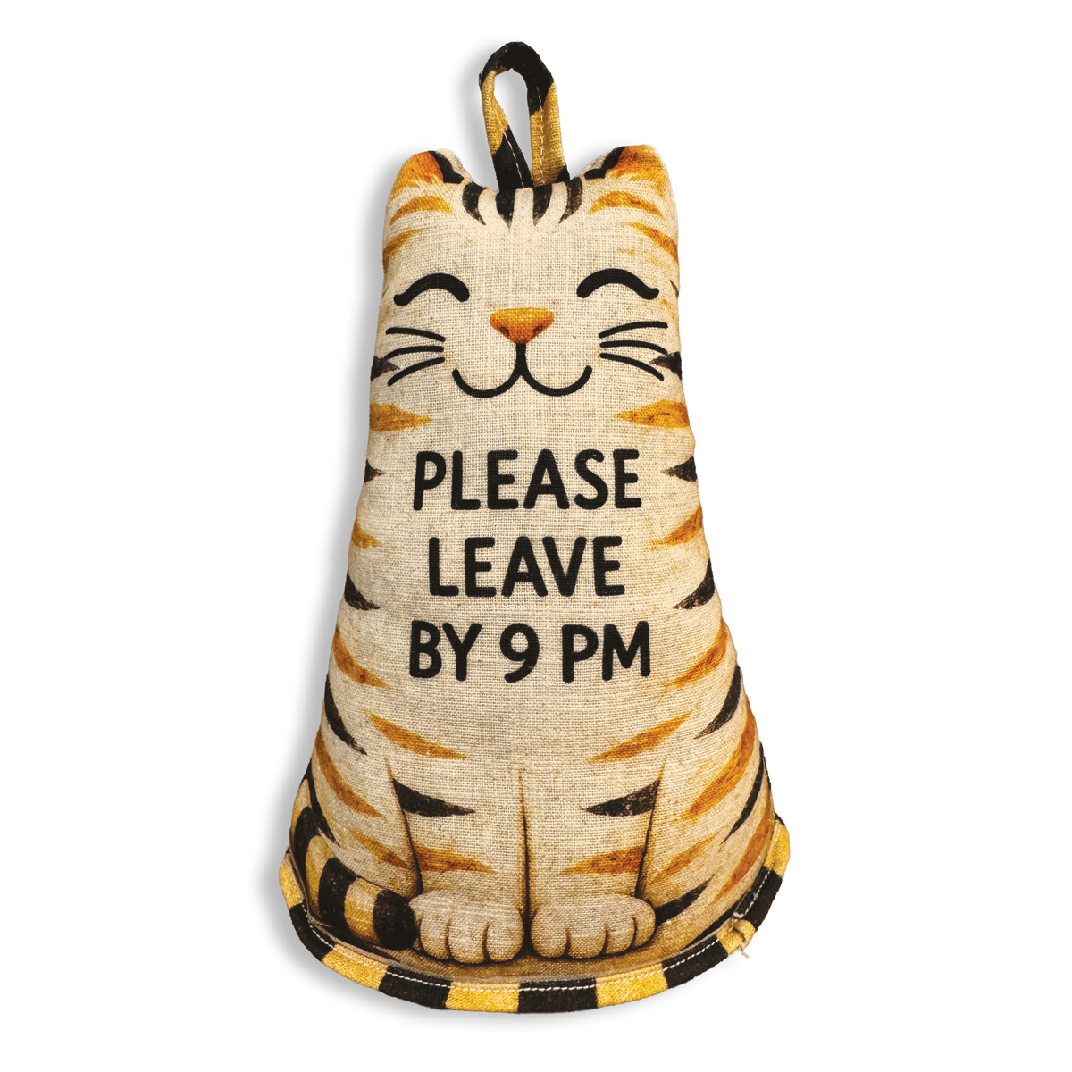 Please Leave By 9pm Door Stop (Sassy Cat)