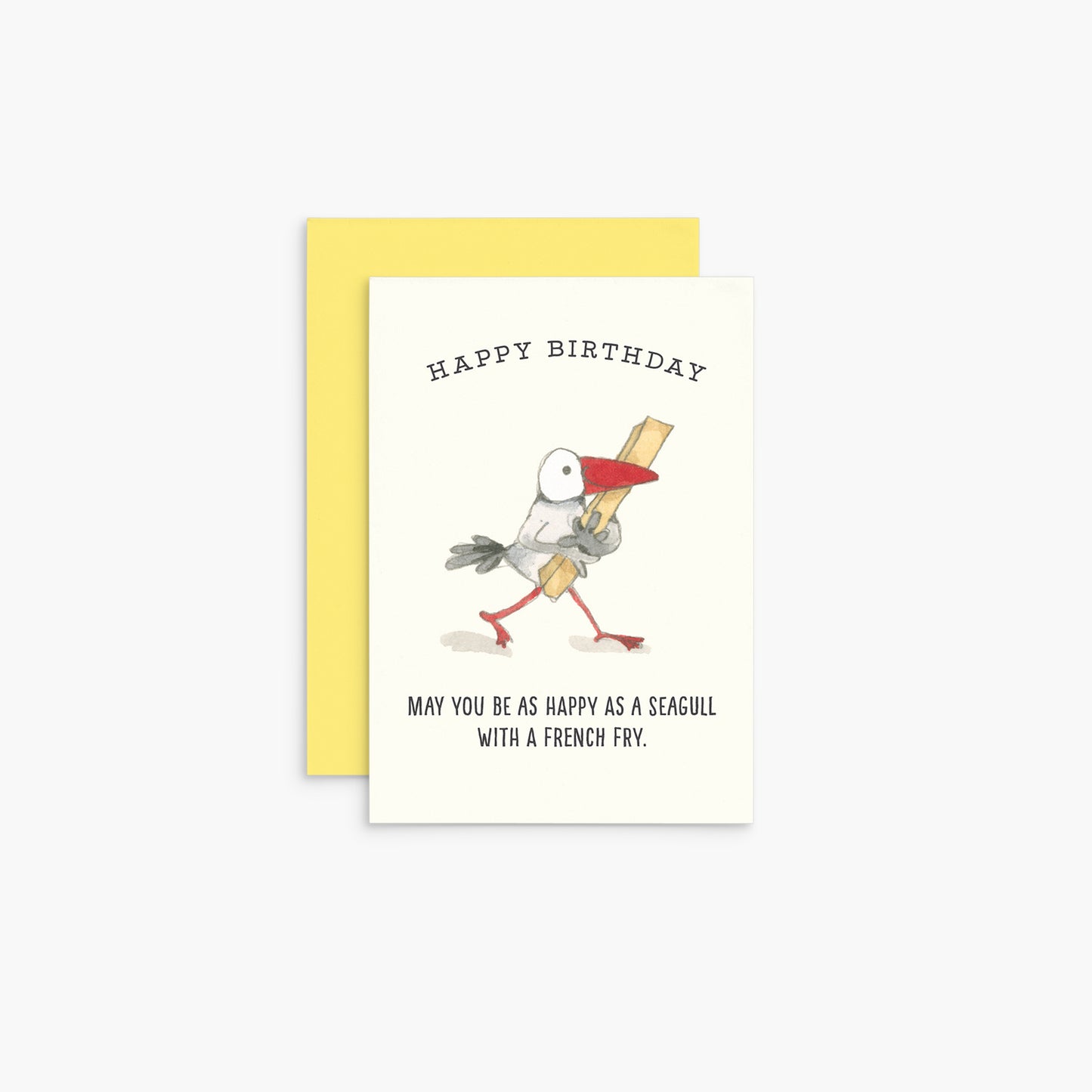 Twigseeds Mini Card - ‘Happy Birthday’ Seagull with French Fry