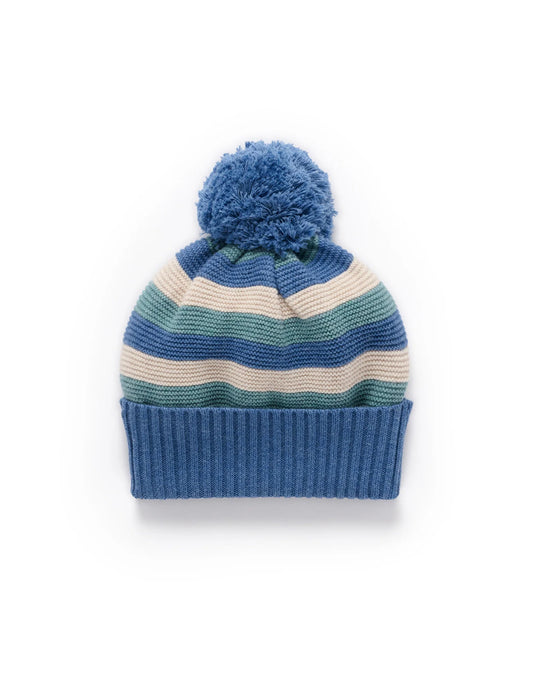 Blue Striped Beanie