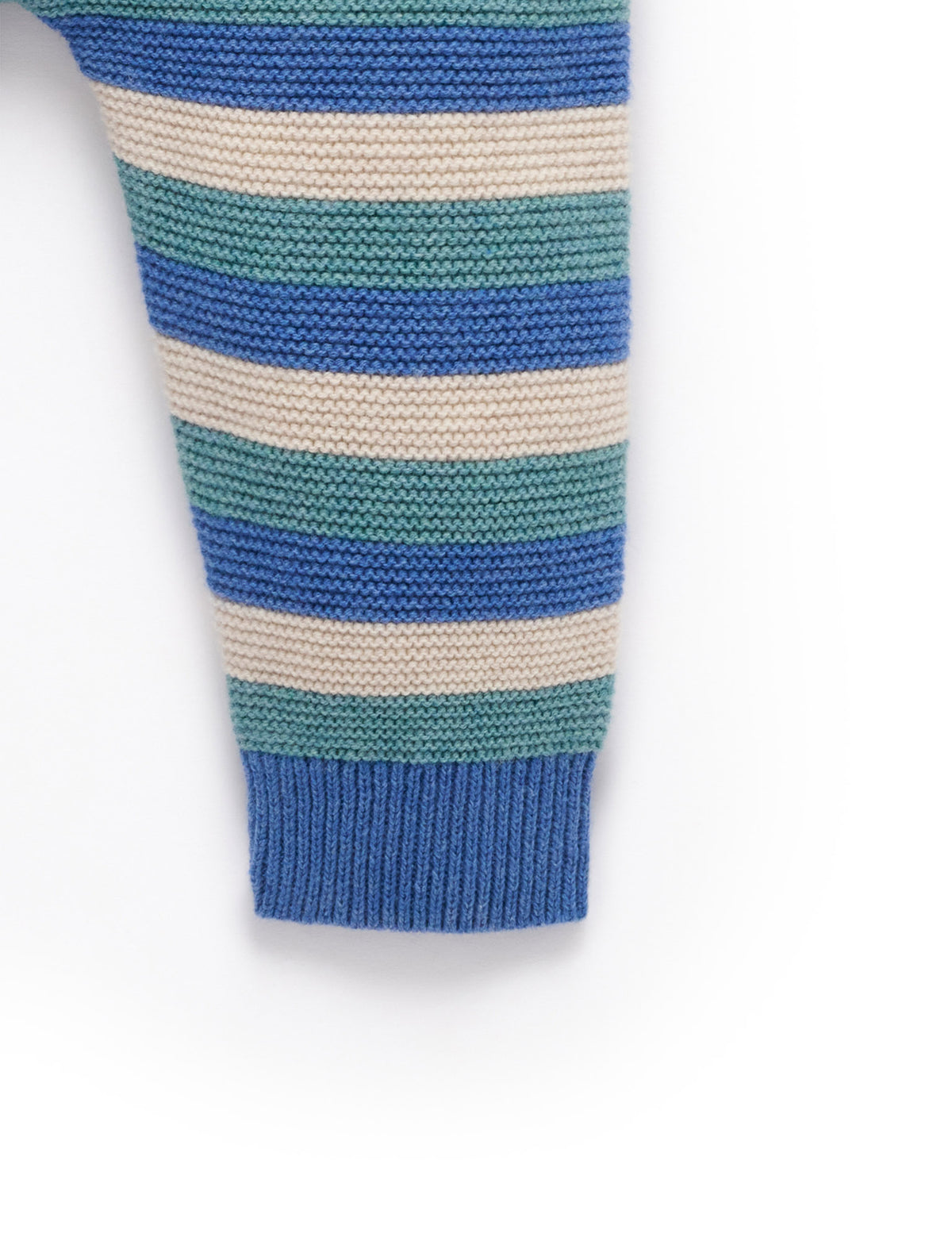 Blue Striped Knitted Leggings