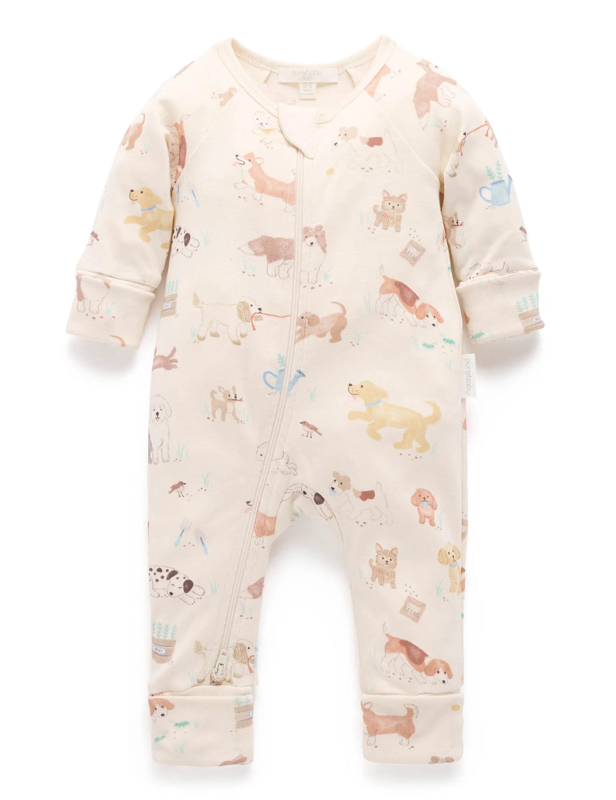 Garden Puppy Printed Zip Growsuit