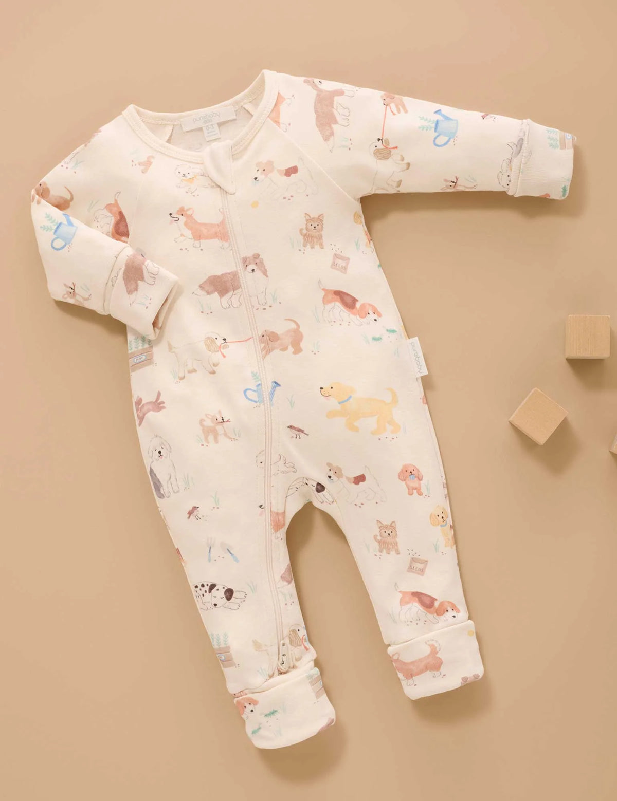 Garden Puppy Printed Zip Growsuit