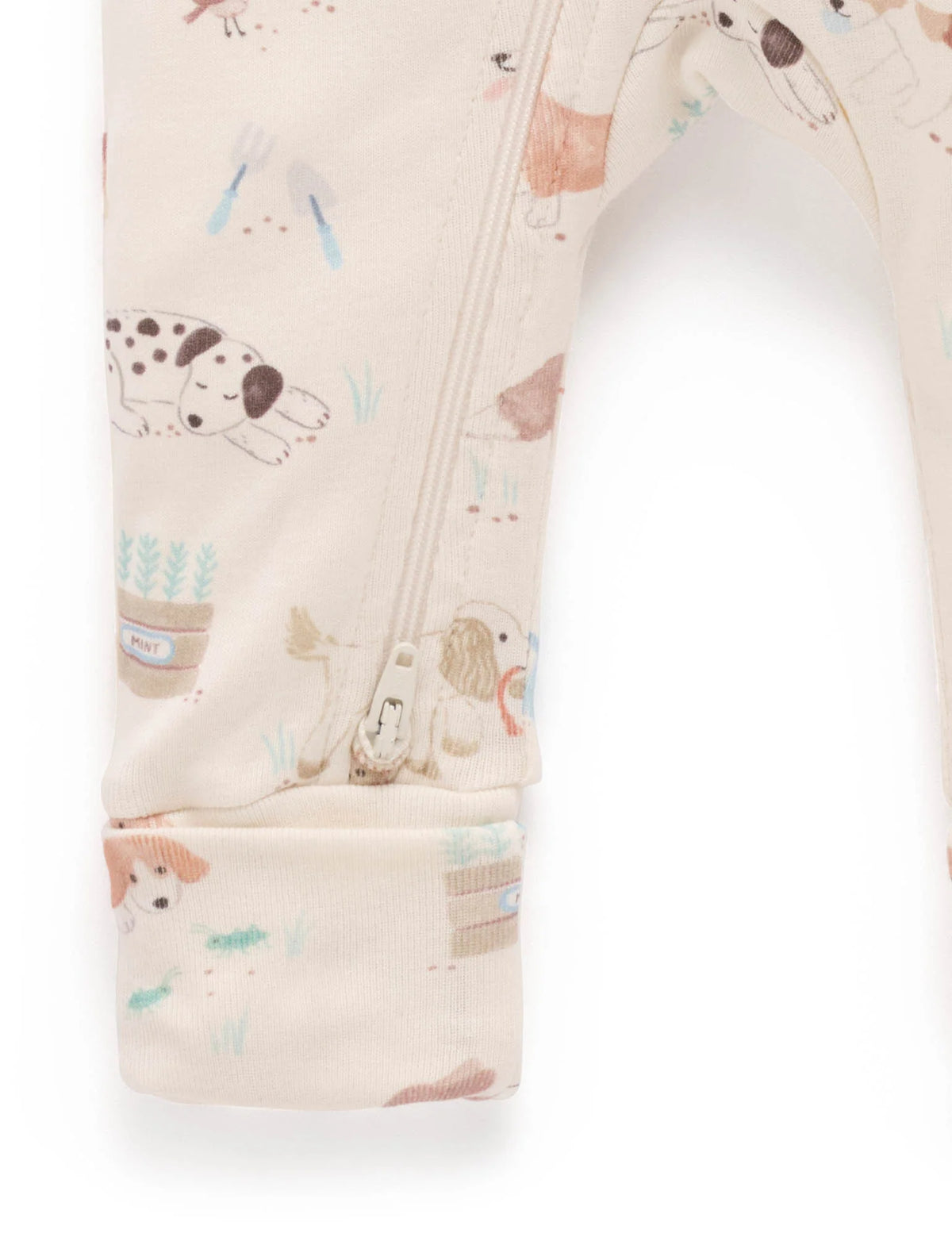 Garden Puppy Printed Zip Growsuit