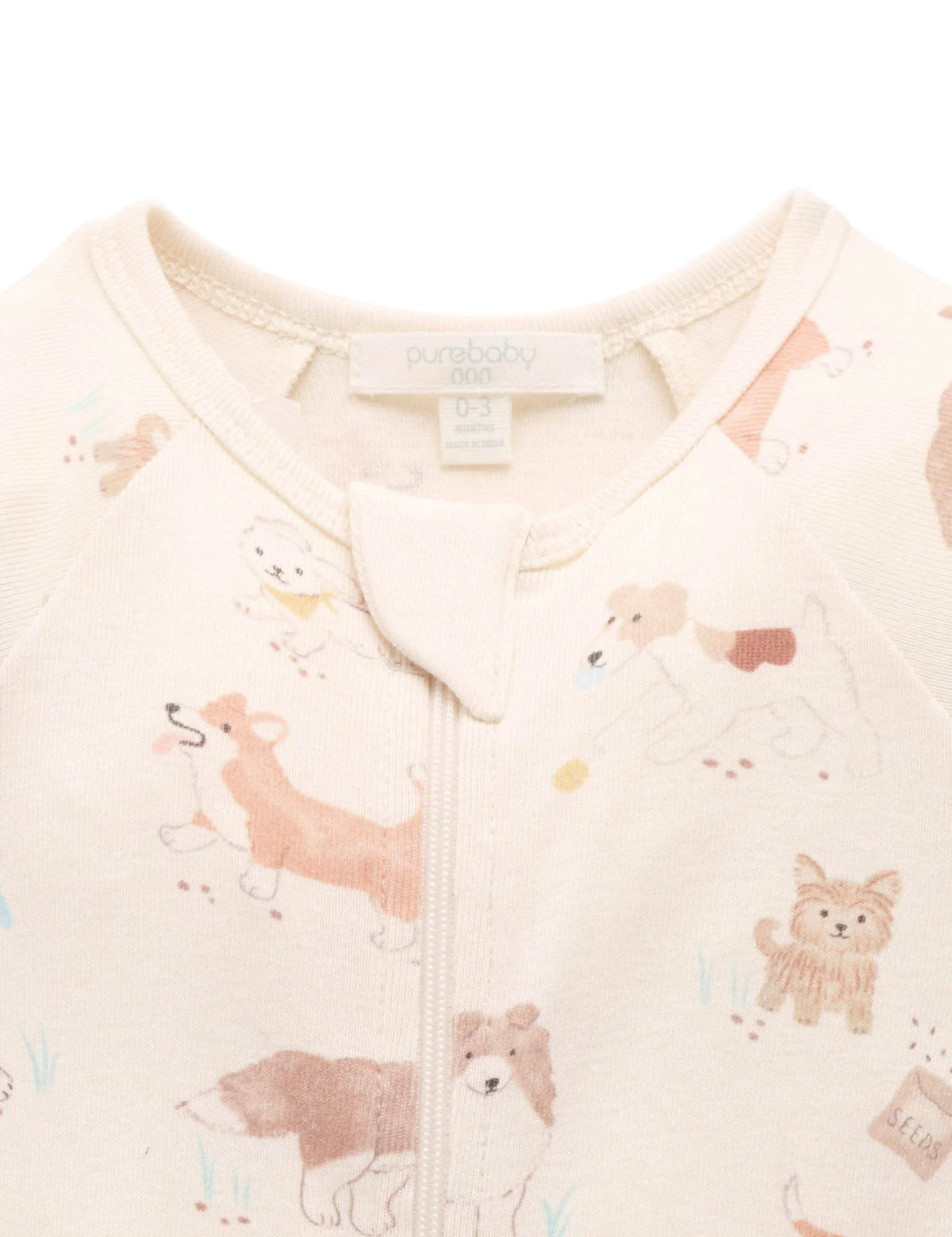 Garden Puppy Printed Zip Growsuit