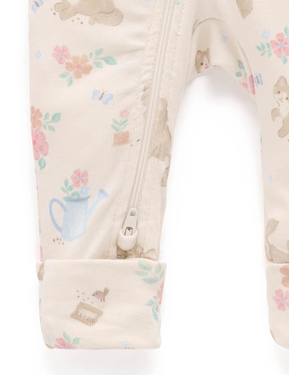 Garden Kitten Printed Zip Growsuit