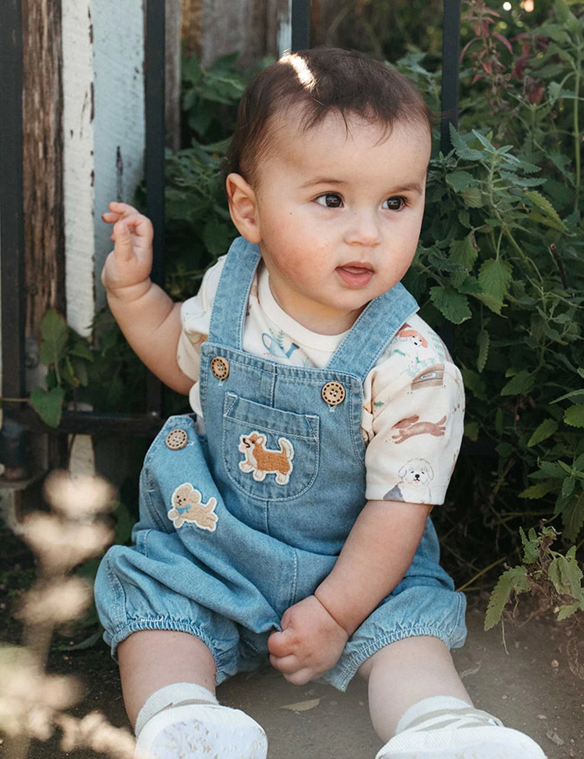 Puppy Denim Overall Set