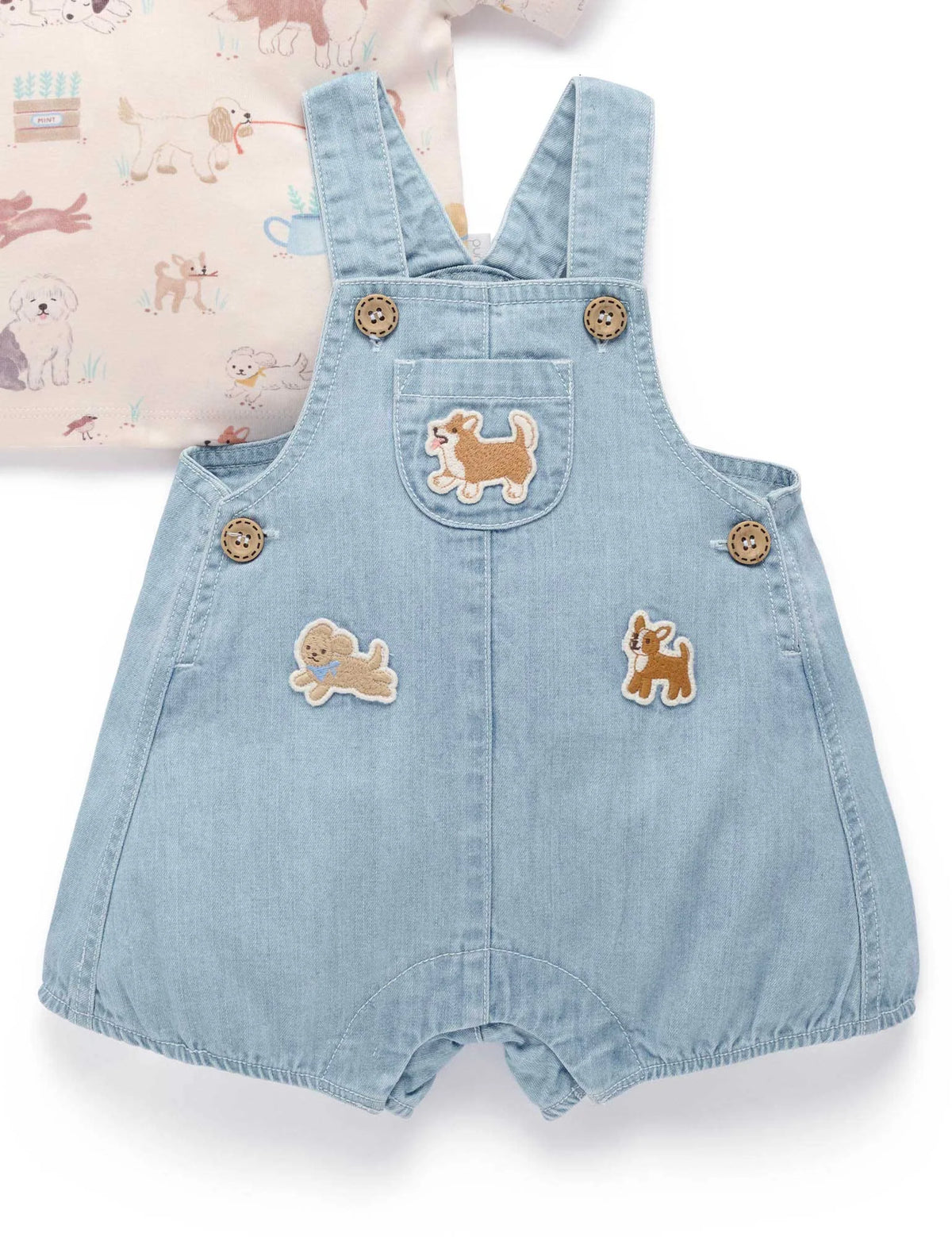 Puppy Denim Overall Set