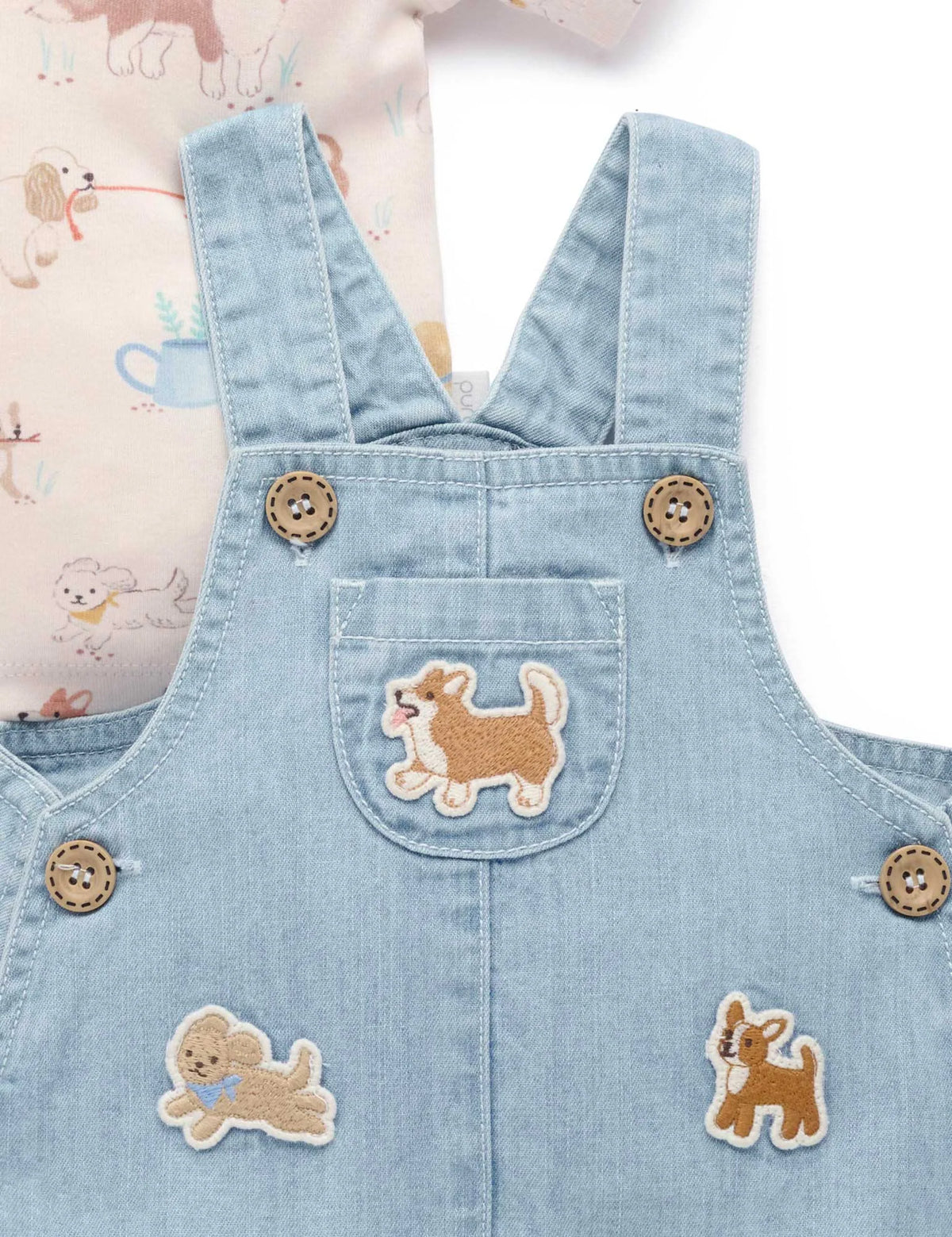 Puppy Denim Overall Set