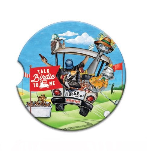 Ceramic Absorbent Car Coaster - Talk Birdie To Me
