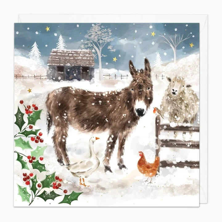 Whistlefish Christmas Card - Christmas Farmyard