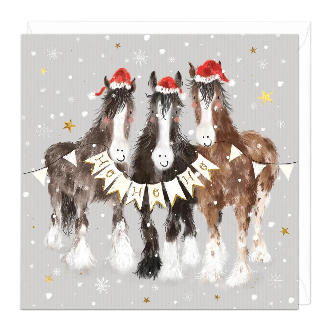 Whistlefish Christmas Card - Christmas Horses (Ho Ho Ho)