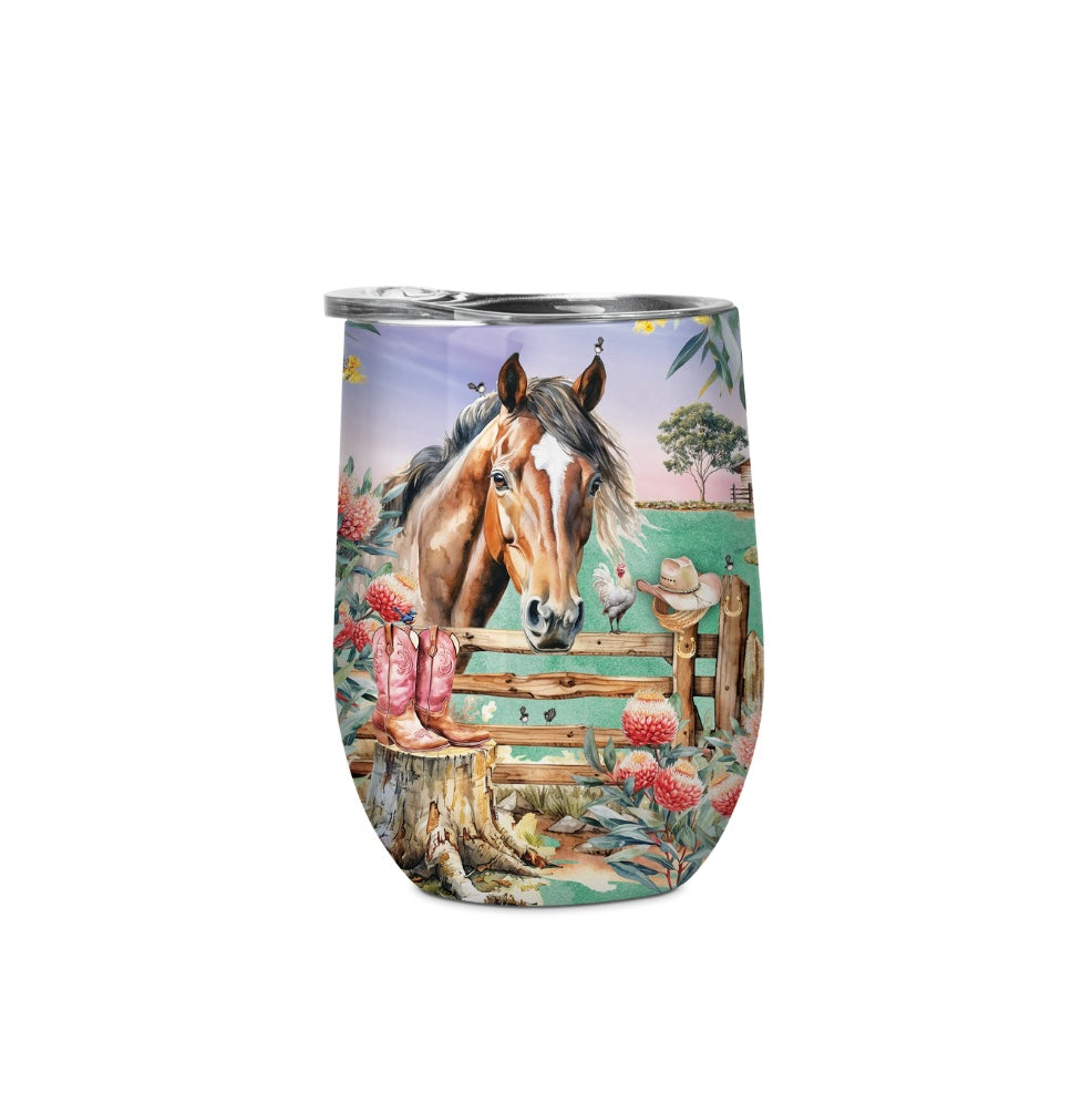 Double Walled Stainless Steel 'Bevvy' Mug (350ml) - Country Dusk