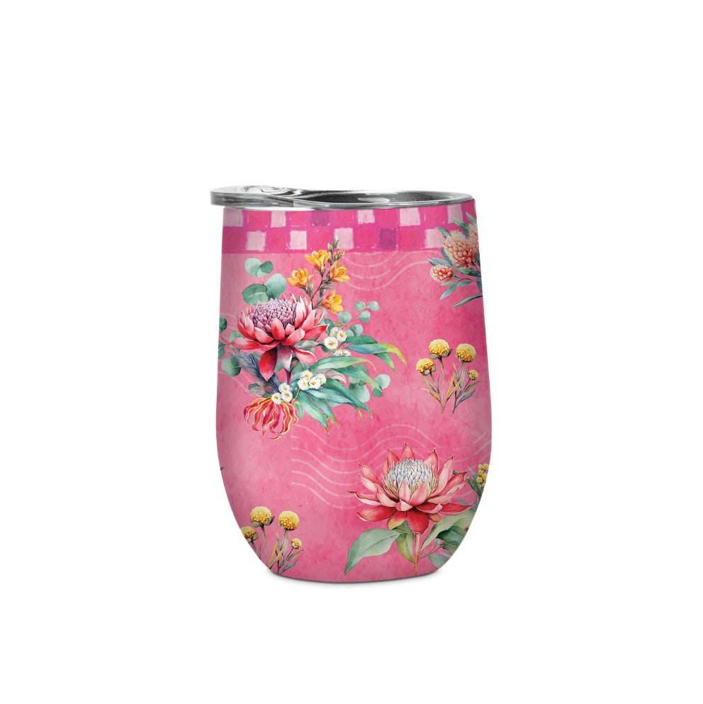 Double Walled Stainless Steel 'Bevvy' Mug (350ml) - Pretty Postage Florals