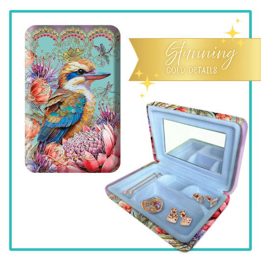Compact Jewellery Case - Vintage Kookaburras