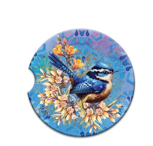Ceramic Absorbent Car Coaster - Royal Wrens