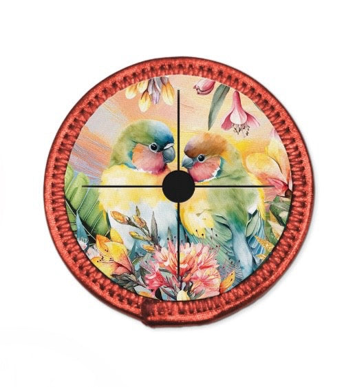 Neoprene Wine Glass Coaster - Sunset Love Birds