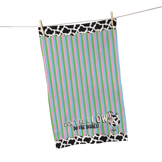 Don’t Be A Cow, Do The Dishes Tea Towel (Chickcow)