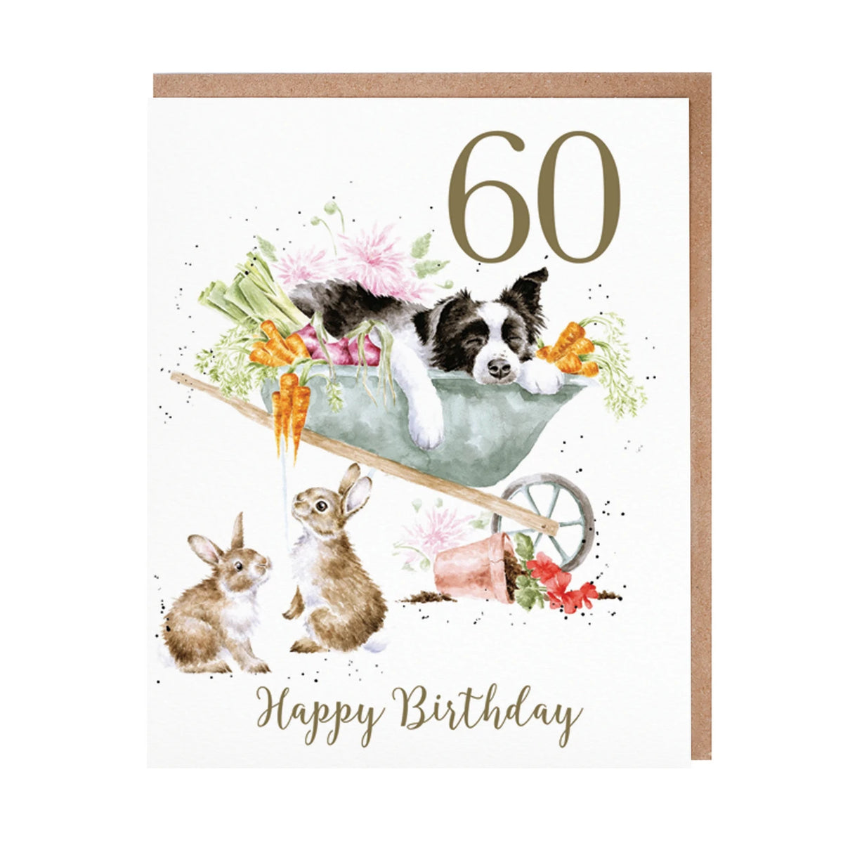 Wrendale Designs Card - 60th Birthday (Sleeping on the Job)