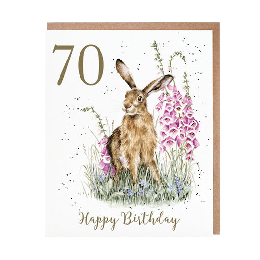 Wrendale Designs Card - 70th Birthday (The Wild Garden)