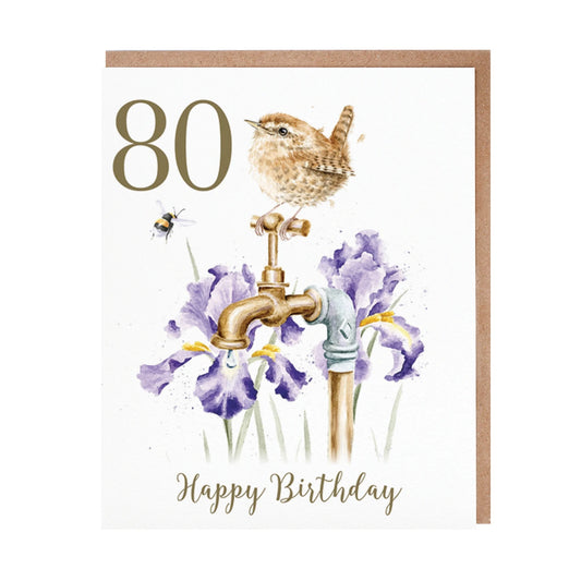 Wrendale Designs Card - 80th Birthday (The Gardener’s Song)