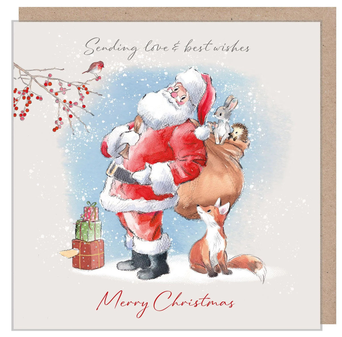 Paper Shed Design Christmas Card - Santa with Sack
