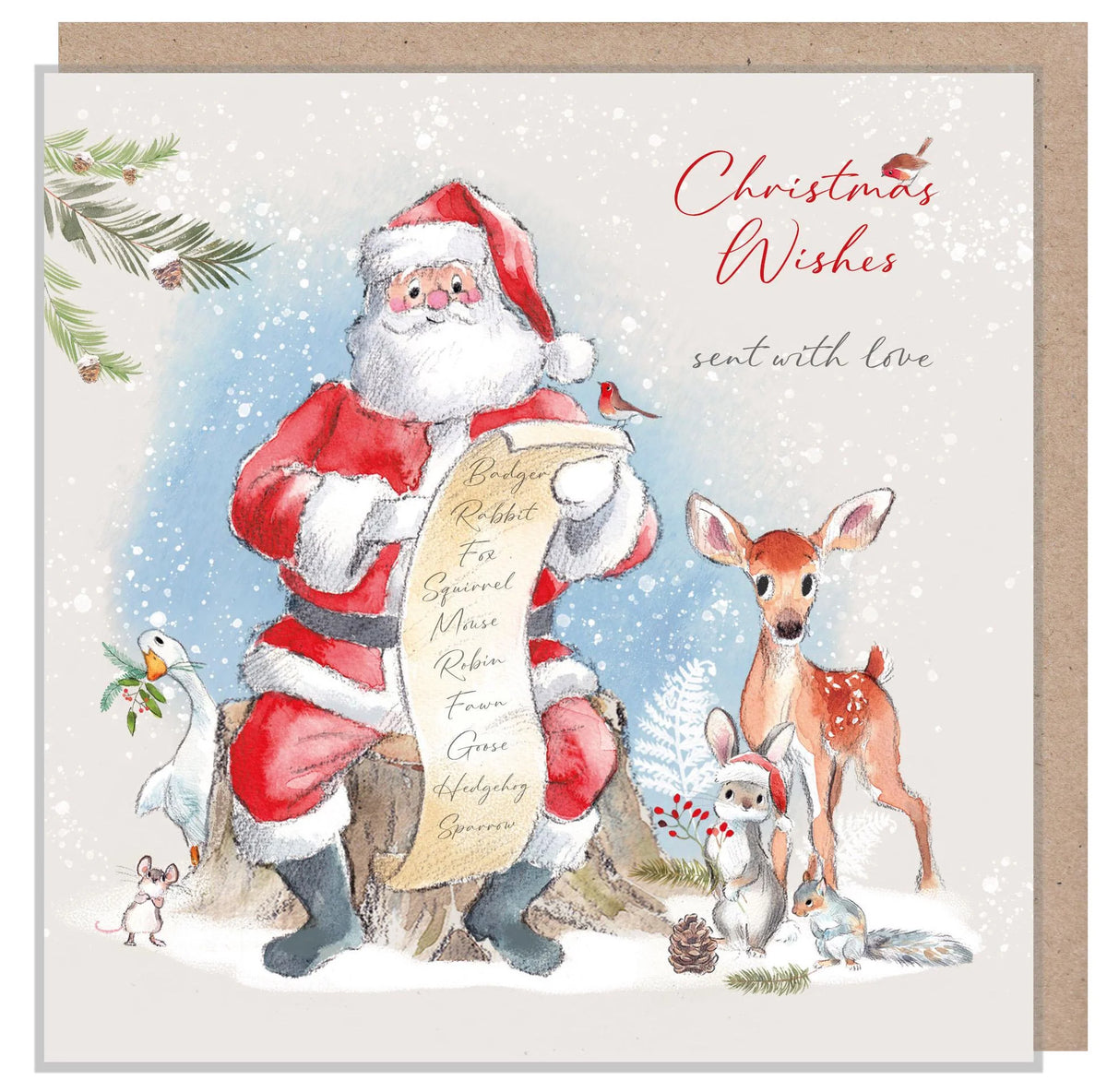 Paper Shed Design Christmas Card - Santa Checking List