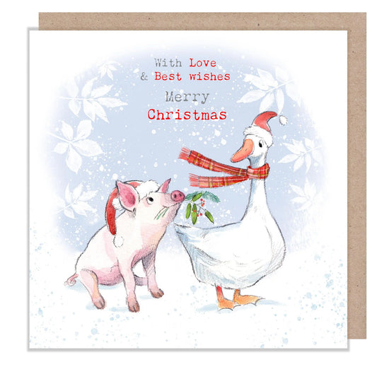 Paper Shed Design Christmas Card - Piglet & Goose