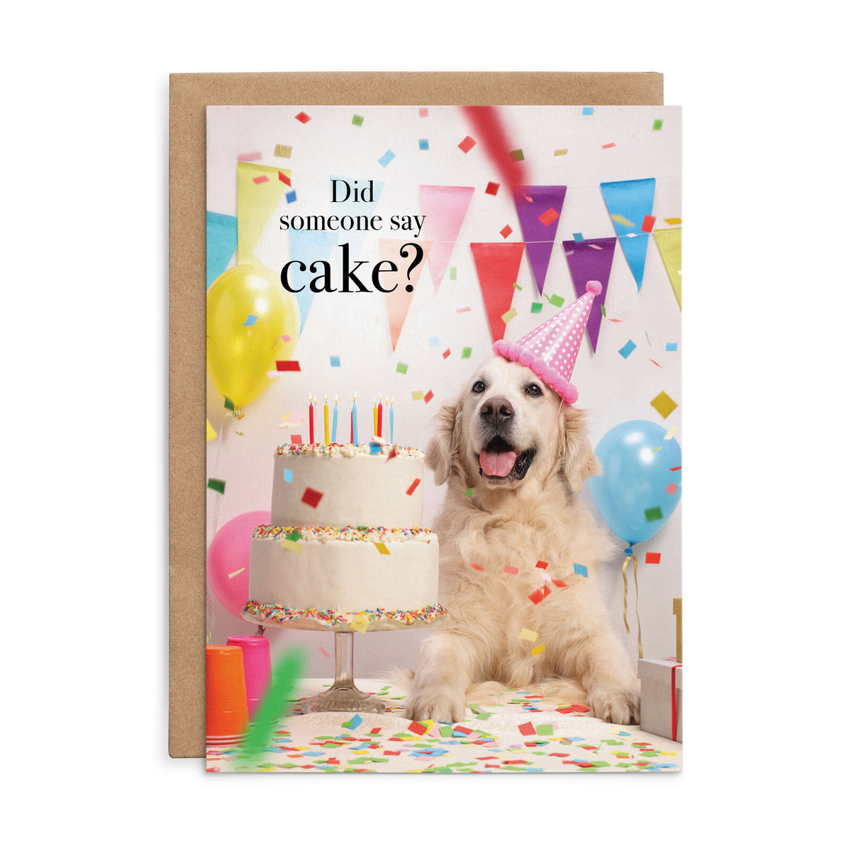 Animal Affirmations Card - Did Someone Say Cake? (Dog)