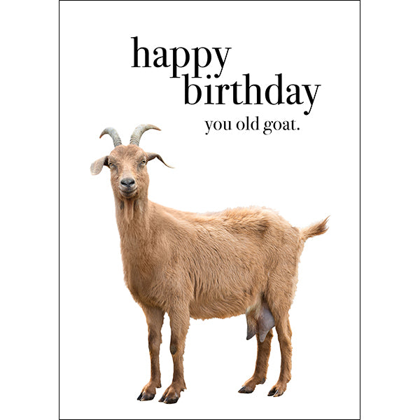 Animal Affirmations Card - Happy Birthday You Old Goat