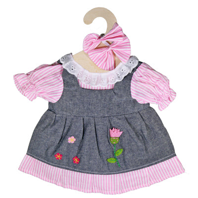 Hopscotch Doll Clothes - Grey/Pink Dress