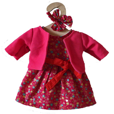 Hopscotch Dolls Clothes - Pink Floral Dress with Pink Jacket