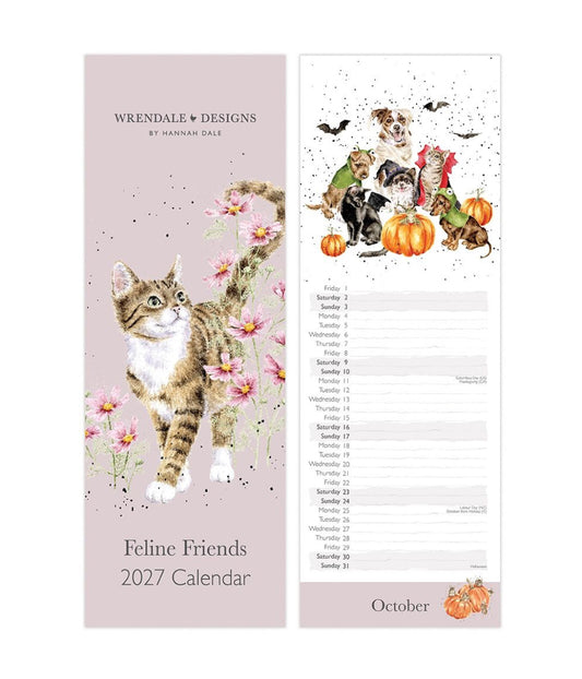 Wrendale Designs 2027 Slim Calendar - Feline Friends