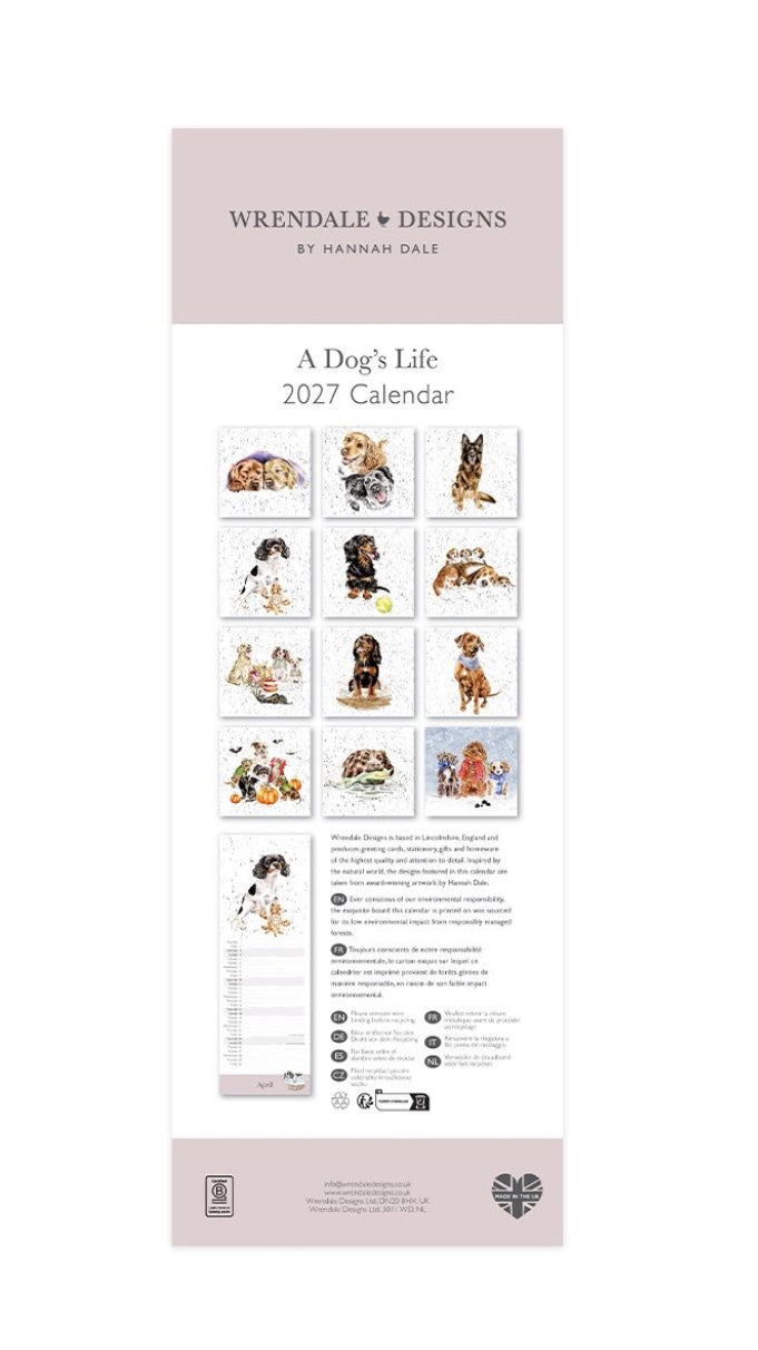Wrendale Designs 2027 Slim Calendar - A Dog’s Life