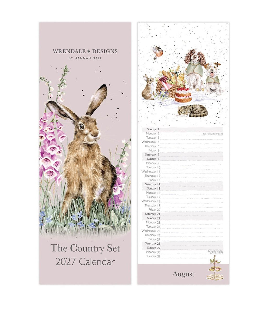 Wrendale Designs 2027 Slim Calendar - Country Set
