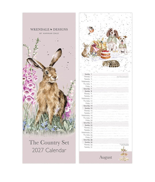 Wrendale Designs 2027 Slim Calendar - Country Set