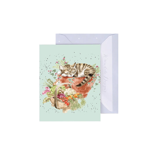 Wrendale Designs Mini Gift Card - Purrfect Day (Cat in Veggie Garden)