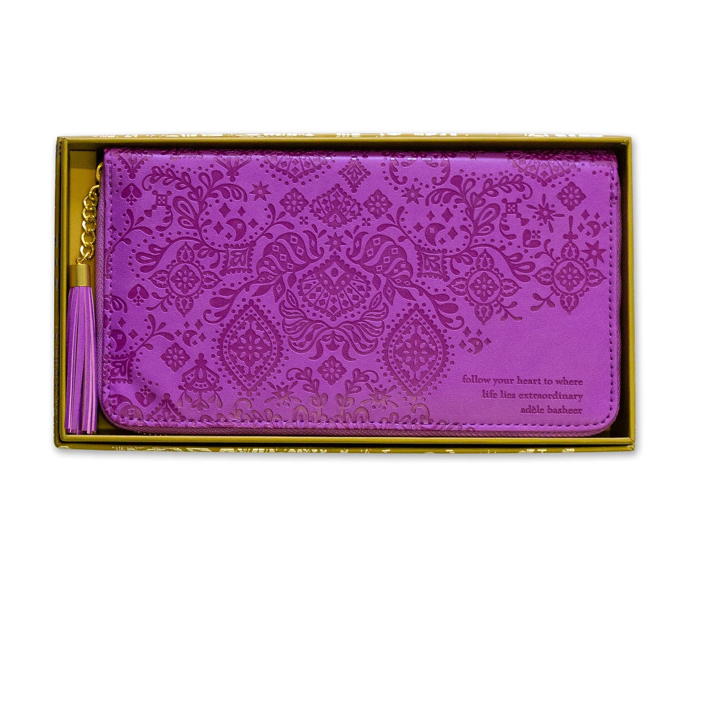 Faux Leather Travel Clutch - Berry Bliss