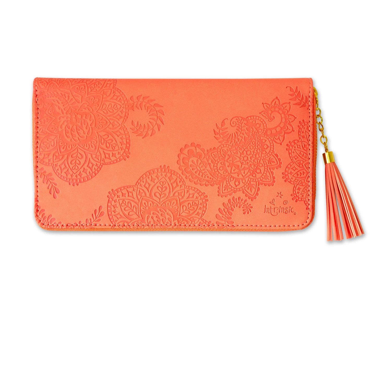 Faux Leather Travel Clutch - Peach