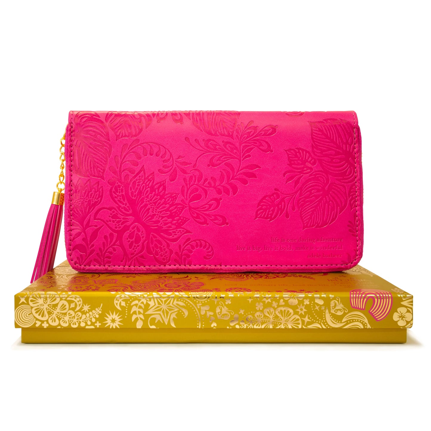 Faux Leather Travel Clutch - Positively Pink