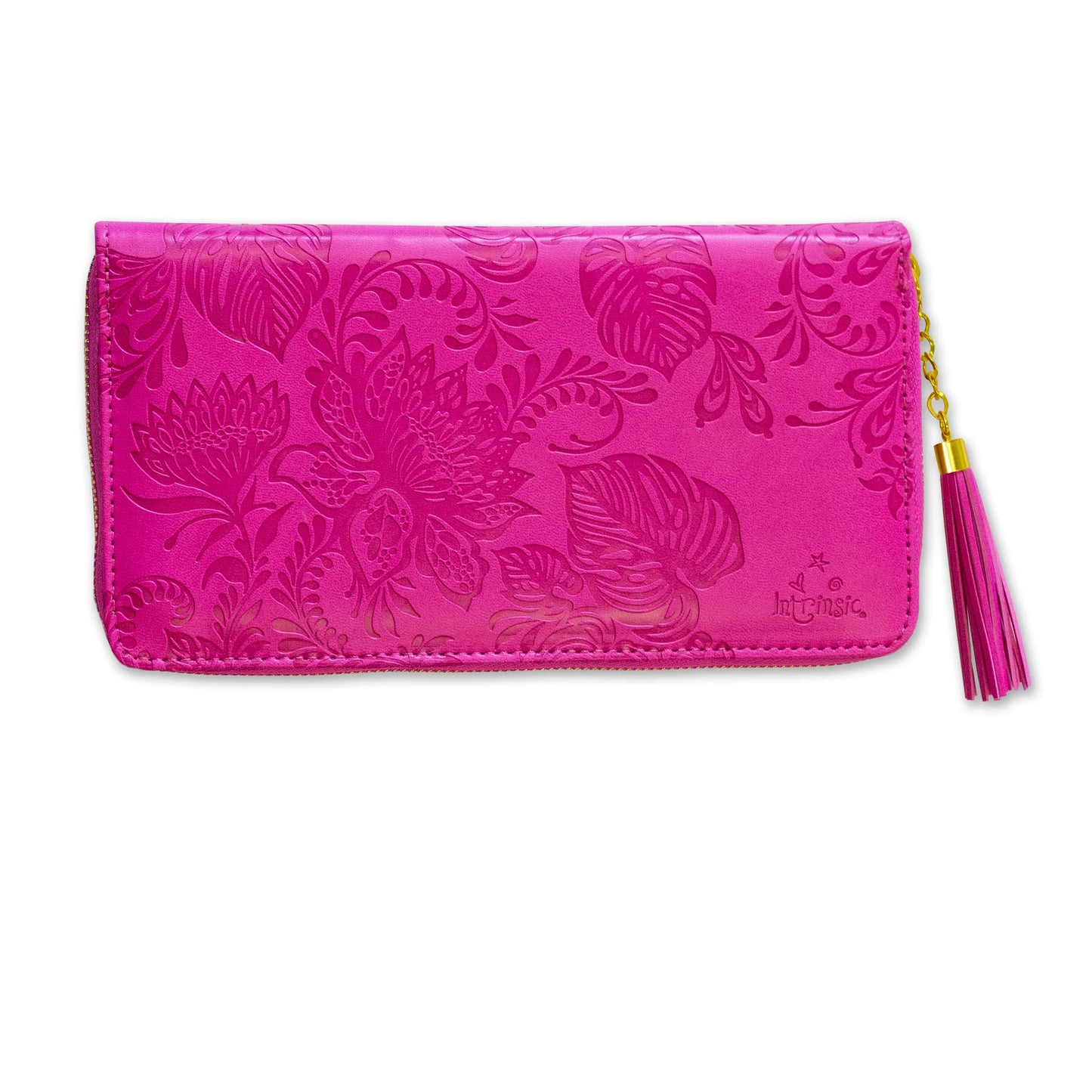 Faux Leather Travel Clutch - Positively Pink