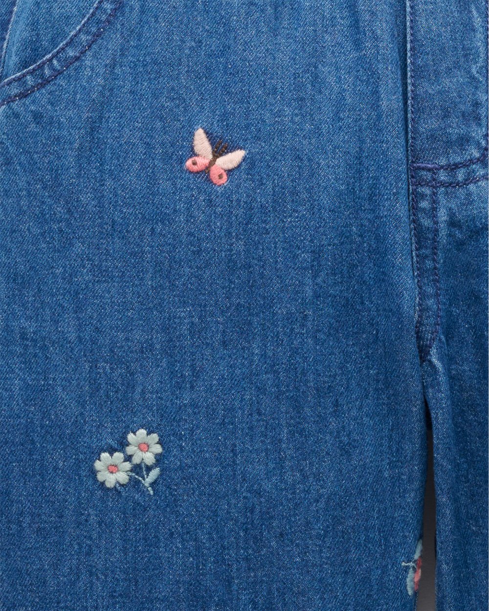 Butterfly Embroidered Pull On Jeans